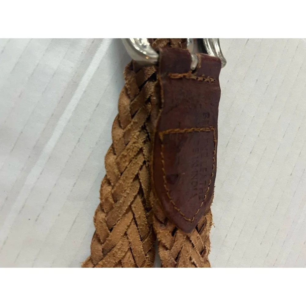 Unbranded Braided Leather Belt Women OS Brown Western Studded Woven‎